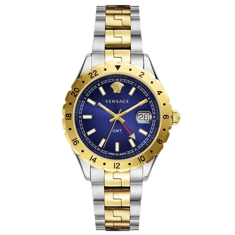 Versace Men’s Watch Hellenyium GMT Blue Two-Tone Bracelet V11060017