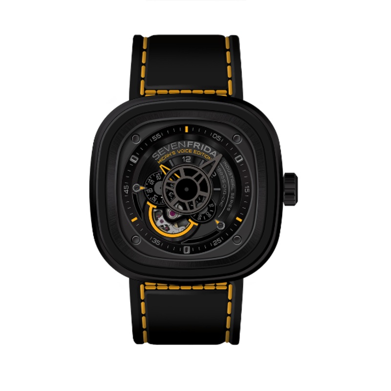 7Friday Black Leather Strap Black Dial Automatic Watch for Gents – P3/MV-X017