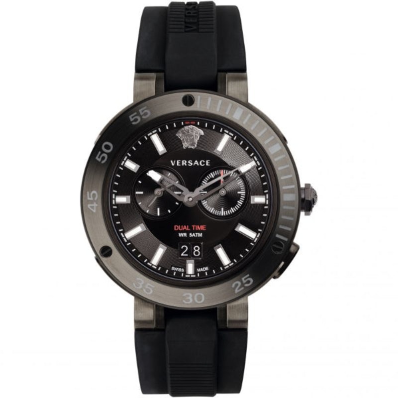 Versace V-Extreme Black Silicone Strap Black Dial Chronograph Quartz Watch for Gents – VCN 020017