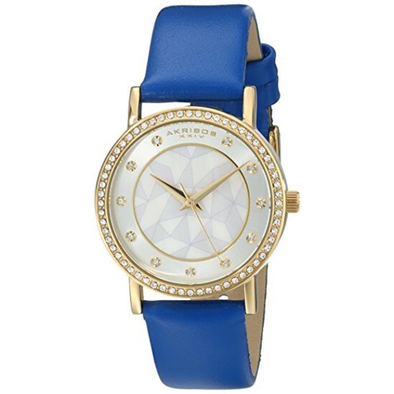 Akribos Xxiv Geo-Pattern Mother of Pearl Dial Ladies Watch AK791BU
