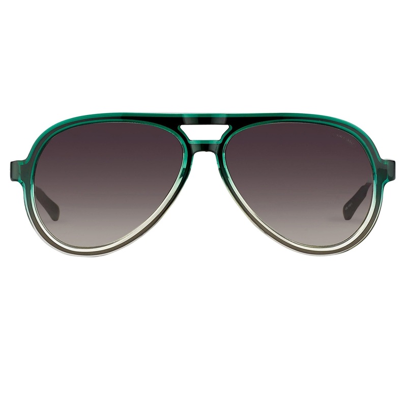 Kris Van Assche Men’s Sunglasses Green and Grey Graduated KVA78C3SUN