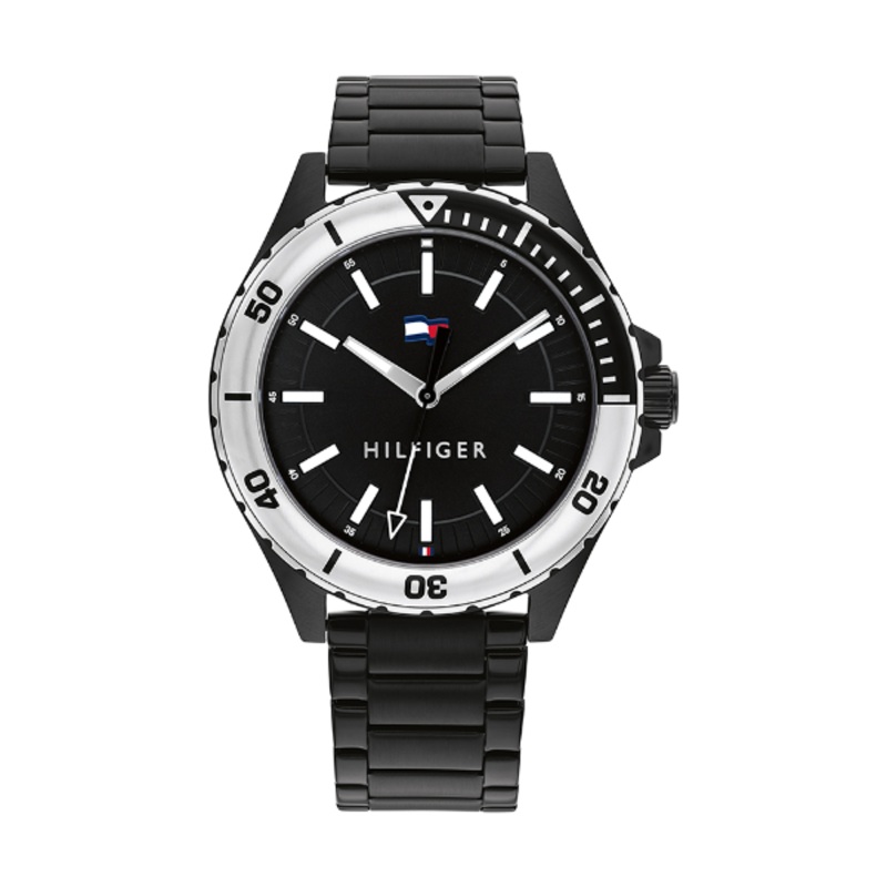 Tommy Hilfiger Logan Black Stainless Steel Black Dial Quartz Watch for Gents – 1792014