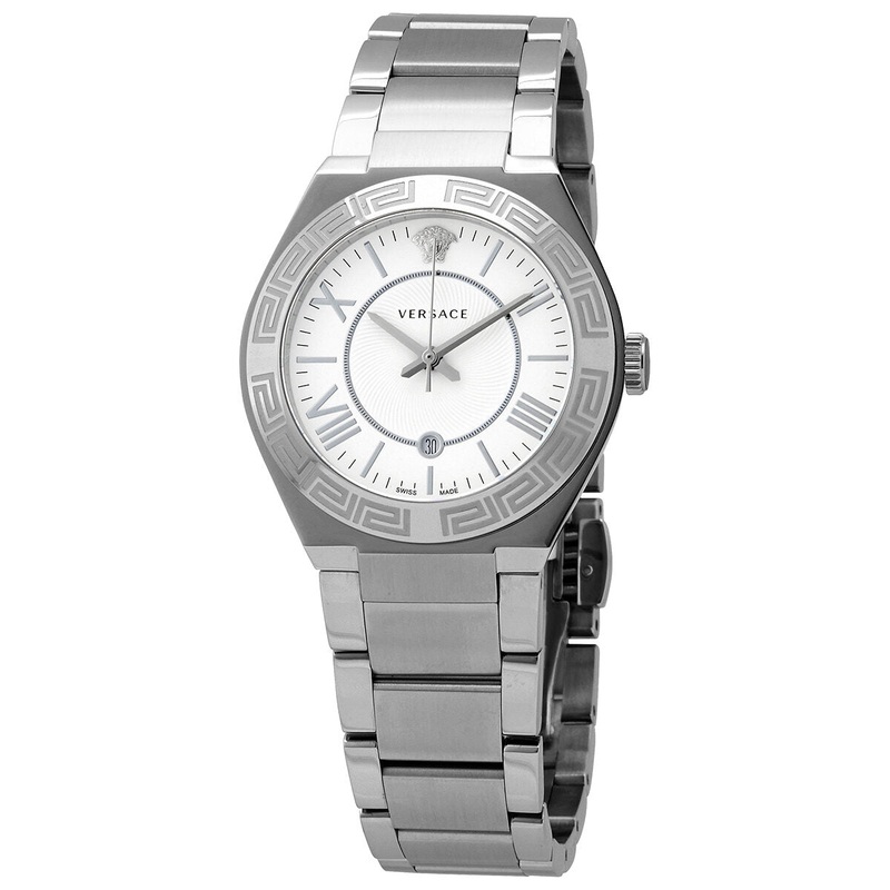 Versace Quartz White Dial Stainless Steel Ladies Watch VEAX00118