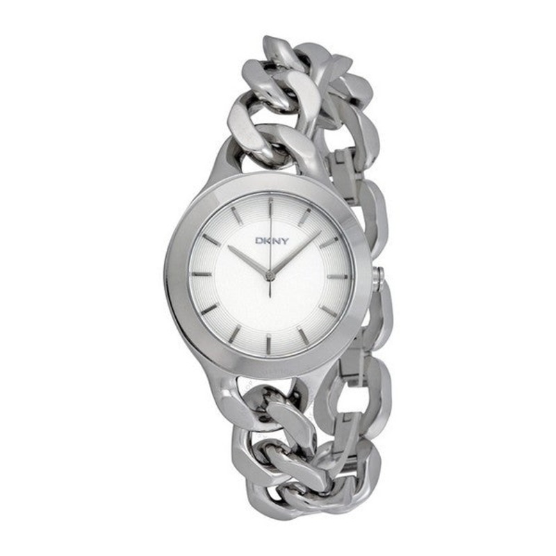 DKNY Women’s Watch NY2216 – Elegant and Contemporary 34 White Stainless Steel