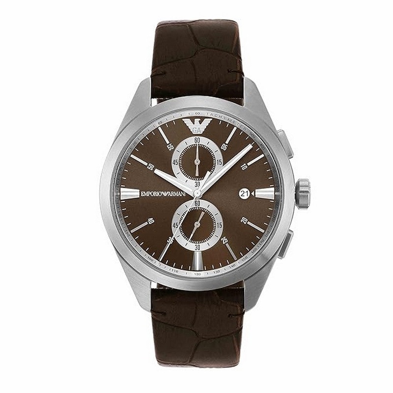 Emporio Armani AR11482 Men’s Chronograph Watch 43 Brown Stainless Steel