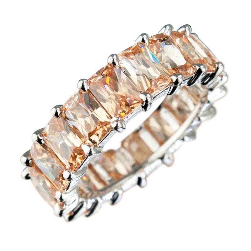 Champagne Forever Baguette Eternity Ring 5