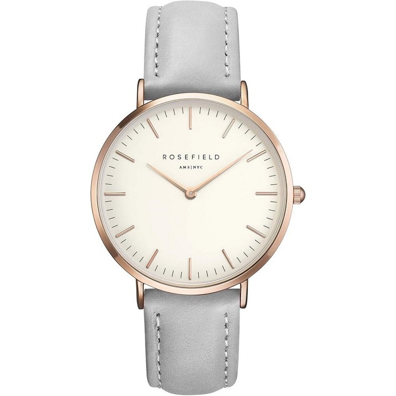 ROSEFIELD BWGR-B9 The Bowery White Gray Women’s Watch 38 White Stainless Steel
