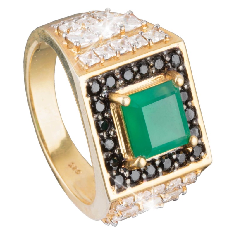 Emperor Green Onyx Men’s Ring 12