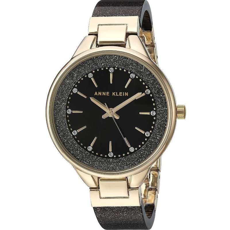 Anne Klein Women’s AK/1408BKBK Premium Crystal Accen