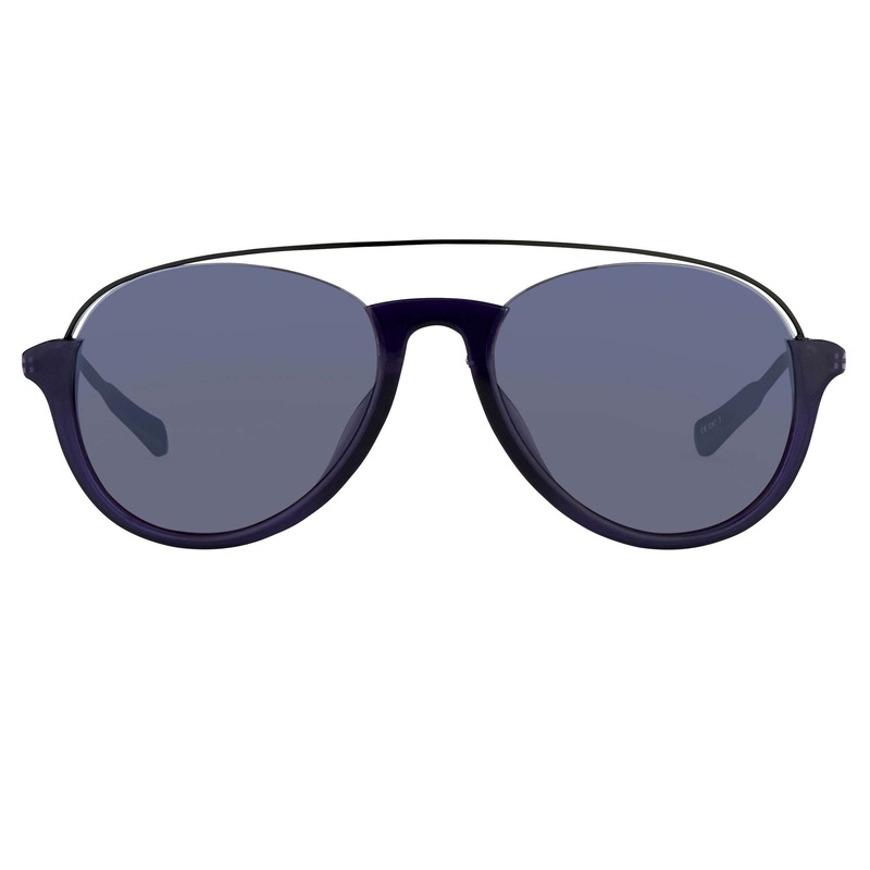 Kris Van Assche Sunglasses Navy Shiny Black and Blue