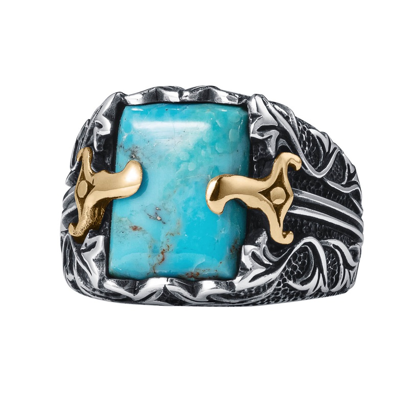 Turquoise Sabre Men’s Ring 9