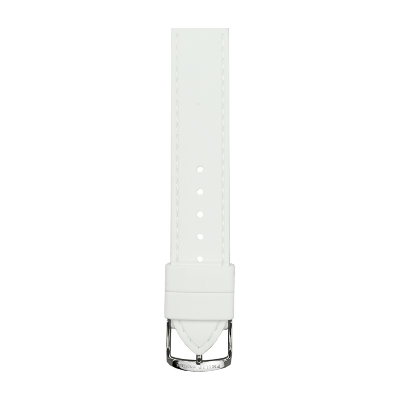 White Rubber Silicone Stitched Strap – Model 1-RSTW