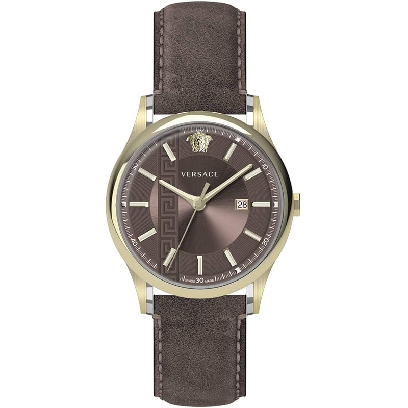 Versace Men’s Watch Aiakos 44mm Brown Gold VE4A00320