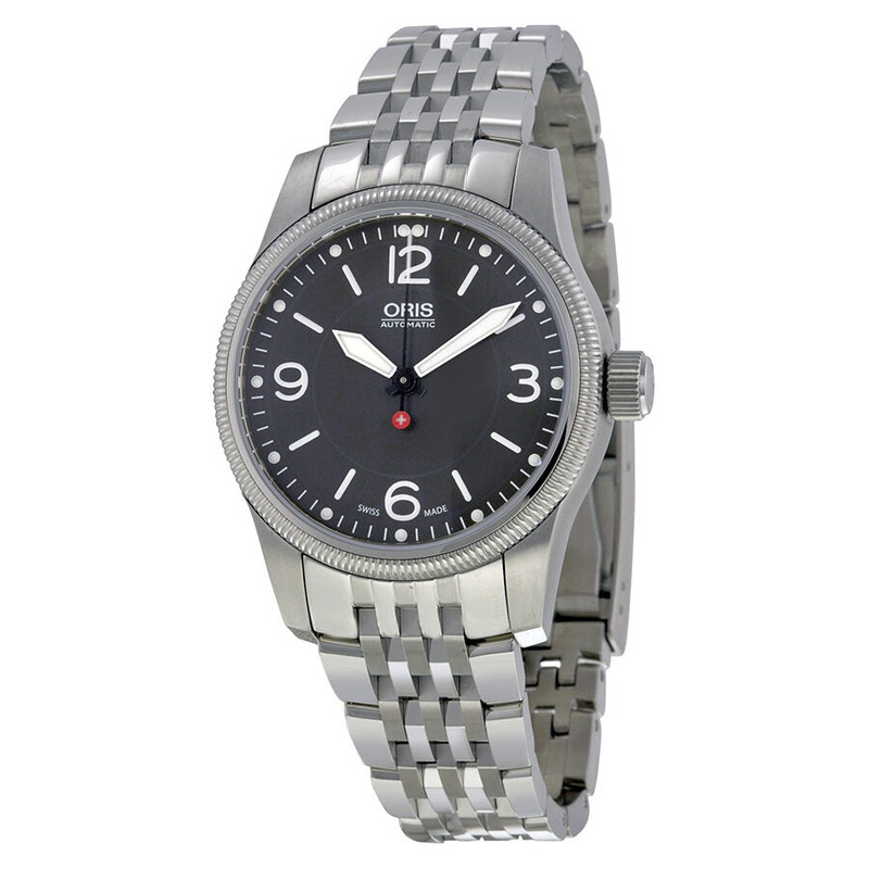 Oris Swiss Hunter Team Black Dial Stainless Steel  Mid Size Watch 733-7649-4063MB